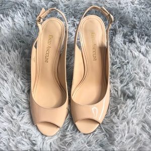 Enzo Angiolini Leather Heels Women Size 6.5M Nude
